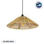 GLOBOSTAR® CHAPEAU 205-0086 Boho Κρεμαστό Φωτιστικό Οροφής με Ντουί 1 x E27 AC 220-240V IP20 - Μπεζ - M41 x Π41 x Υ17cm