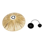 GLOBOSTAR® CHAPEAU 205-0086 Boho Κρεμαστό Φωτιστικό Οροφής με Ντουί 1 x E27 AC 220-240V IP20 - Μπεζ - M41 x Π41 x Υ17cm