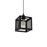 GLOBOSTAR® JAULA 204-0181 Μοντέρνο Κρεμαστό Φωτιστικό Οροφής Μονόφωτο 1 x E27 AC 220-240V IP20 Μαύρο - Μ16 x Π16 x Υ16cm