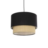 GLOBOSTAR® BIGGIE 204-0098 Μοντέρνο Κρεμαστό Φωτιστικό Οροφής με Ντουί 1 x E27 AC 220-240V IP20 - Μαύρο & Μπεζ - Μ30 x Π30 x Υ26cm