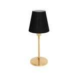 GLOBOSTAR® GLOSSY 204-0056 Μοντέρνο Επιτραπέζιο Φωτιστικό Πορτατίφ με Ντουί 1 x E14 AC 220-240V IP20 - Χρυσό & Μαύρο - Μ14 x Π14 x Υ36cm