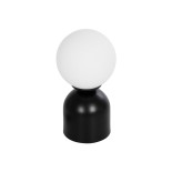 GLOBOSTAR® MAGIC 204-0132 Μοντέρνο Επιτραπέζιο Φωτιστικό Πορτατίφ με Ντουί 1 x E14 AC 220-240V IP20 - Μαύρο & Λευκό - Μ13 x Π13 x Υ28cm