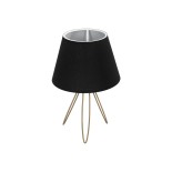 GLOBOSTAR® TRIP 204-0085 Μοντέρνο Επιτραπέζιο Φωτιστικό Πορτατίφ με Ντουί 1 x E27 AC 220-240V IP20 - Χρυσό & Μαύρο - Μ22 x Π22 x Υ34cm