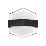 GLOBOSTAR® EMPIRE 60781 Μοντέρνο Φωτιστικό Τοίχου - Απλίκα LED 12W 1200lm 120° AC 220-240V Αδιάβροχο IP65 Θερμό Λευκό 2700K - Bridgelux SMD Chip & TÜV SÜD Driver - Μαύρο Ματ - Μ18.5 x Π17 x Υ10cm - 3 Χρόνια Εγγύηση