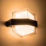 GLOBOSTAR® EMPIRE 60781 Μοντέρνο Φωτιστικό Τοίχου - Απλίκα LED 12W 1200lm 120° AC 220-240V Αδιάβροχο IP65 Θερμό Λευκό 2700K - Bridgelux SMD Chip & TÜV SÜD Driver - Μαύρο Ματ - Μ18.5 x Π17 x Υ10cm - 3 Χρόνια Εγγύηση