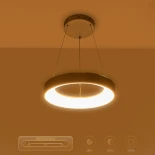 GLOBOSTAR® SALEM 61242 Μοντέρνο Κρεμαστό Φωτιστικό Οροφής LED 75W 8625lm 120° AC 220-240V IP20 Ρυθμιζόμενο Λευκό CCT με Χειριστήριο από 2700K έως 6000K Dimmable - Lumileds SMD Chip - Γκρι - Μ45 x Π45 x Υ7cm - 3 Χρόνια Εγγύηση
