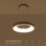 GLOBOSTAR® SALEM 61242 Μοντέρνο Κρεμαστό Φωτιστικό Οροφής LED 75W 8625lm 120° AC 220-240V IP20 Ρυθμιζόμενο Λευκό CCT με Χειριστήριο από 2700K έως 6000K Dimmable - Lumileds SMD Chip - Γκρι - Μ45 x Π45 x Υ7cm - 3 Χρόνια Εγγύηση