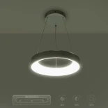 GLOBOSTAR® SALEM 61242 Μοντέρνο Κρεμαστό Φωτιστικό Οροφής LED 75W 8625lm 120° AC 220-240V IP20 Ρυθμιζόμενο Λευκό CCT με Χειριστήριο από 2700K έως 6000K Dimmable - Lumileds SMD Chip - Γκρι - Μ45 x Π45 x Υ7cm - 3 Χρόνια Εγγύηση