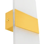 GLOBOSTAR® RARE 61338 Μοντέρνο Φωτιστικό Τοίχου - Απλίκα LED 5W 600lm 180° AC 220-240V IP20 Ρυθμιζόμενο Λευκό CCT με On/Off 2700K/4500K/6000K - Lumileds SMD Chip - Χρυσό Βούρτσας - Μ10 x Π5 x Υ27.5cm - 3 Χρόνια Εγγύηση