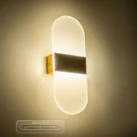 GLOBOSTAR® RARE 61338 Μοντέρνο Φωτιστικό Τοίχου - Απλίκα LED 5W 600lm 180° AC 220-240V IP20 Ρυθμιζόμενο Λευκό CCT με On/Off 2700K/4500K/6000K - Lumileds SMD Chip - Χρυσό Βούρτσας - Μ10 x Π5 x Υ27.5cm - 3 Χρόνια Εγγύηση