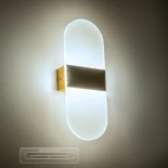 GLOBOSTAR® RARE 61338 Μοντέρνο Φωτιστικό Τοίχου - Απλίκα LED 5W 600lm 180° AC 220-240V IP20 Ρυθμιζόμενο Λευκό CCT με On/Off 2700K/4500K/6000K - Lumileds SMD Chip - Χρυσό Βούρτσας - Μ10 x Π5 x Υ27.5cm - 3 Χρόνια Εγγύηση