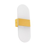 GLOBOSTAR® RARE 61338 Μοντέρνο Φωτιστικό Τοίχου - Απλίκα LED 5W 600lm 180° AC 220-240V IP20 Ρυθμιζόμενο Λευκό CCT με On/Off 2700K/4500K/6000K - Lumileds SMD Chip - Χρυσό Βούρτσας - Μ10 x Π5 x Υ27.5cm - 3 Χρόνια Εγγύηση