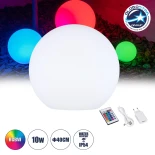GloboStar® GARDENGLOW  85825 Ακρυλικό Φωτιστικό Μπάλα Εξωτερικού Χώρου - Πισίνας LED Globe 10W Φ40 Επαναφορτιζόμενο Μπαταρίας με Καλώδιο USB - Φορτιστή και Ασύρματο Χειριστήριο IR Αδιάβροχο IP65 Πολύχρωμο RGBW
