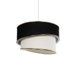 GLOBOSTAR® CYCLOP 204-0103 Μοντέρνο Κρεμαστό Φωτιστικό Οροφής με Ντουί 1 x E27 AC 220-240V IP20 - Μαύρο & Λευκό - Μ30 x Π30 x Υ24cm
