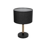 GLOBOSTAR® STRING 204-0072 Μοντέρνο Επιτραπέζιο Φωτιστικό Πορτατίφ με Ντουί 1 x E27 AC 220-240V IP20 - Μαύρο & Μπεζ - Μ24 x Π24 x Υ37cm