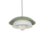 GLOBOSTAR® AURA 204-0119 Μοντέρνο Κρεμαστό Φωτιστικό Οροφής με Ντουί 1 x E27 AC 220-240V IP20 - Πράσινο & Λευκό - Μ31 x Π31 x Υ27cm