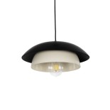 GLOBOSTAR® AURA 204-0117 Μοντέρνο Κρεμαστό Φωτιστικό Οροφής με Ντουί 1 x E27 AC 220-240V IP20 - Μαύρο & Λευκό - Μ31 x Π31 x Υ27cm