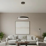 kelvo® NEMESIS KLV-101-0208 Κρεμαστό Φωτιστικό Οροφής LED 45W 4500lm 180° AC 220-240V IP20 Ρυθμιζόμενο Λευκό CCT με Χειριστήριο από 2700K έως 6000K Dimmable - Lumileds SMD Chip - Μαύρο Ματ - Μ60 x Π60 x Υ4cm - 3 Χρόνια Εγγύηση