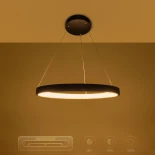 kelvo® NEMESIS KLV-101-0208 Κρεμαστό Φωτιστικό Οροφής LED 45W 4500lm 180° AC 220-240V IP20 Ρυθμιζόμενο Λευκό CCT με Χειριστήριο από 2700K έως 6000K Dimmable - Lumileds SMD Chip - Μαύρο Ματ - Μ60 x Π60 x Υ4cm - 3 Χρόνια Εγγύηση