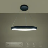 kelvo® NEMESIS KLV-101-0208 Κρεμαστό Φωτιστικό Οροφής LED 45W 4500lm 180° AC 220-240V IP20 Ρυθμιζόμενο Λευκό CCT με Χειριστήριο από 2700K έως 6000K Dimmable - Lumileds SMD Chip - Μαύρο Ματ - Μ60 x Π60 x Υ4cm - 3 Χρόνια Εγγύηση