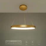 kelvo® NEMESIS KLV-101-0210 Κρεμαστό Φωτιστικό Οροφής LED 45W 4500lm 180° AC 220-240V IP20 Ρυθμιζόμενο Λευκό CCT με Χειριστήριο από 2700K έως 6000K Dimmable - Lumileds SMD Chip - Χρυσό Πλατίνα - Μ60 x Π60 x Υ4cm - 3 Χρόνια Εγγύηση