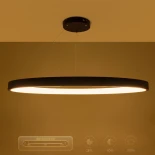 kelvo® NEMESIS KLV-101-0211 Κρεμαστό Φωτιστικό Οροφής LED 67W 6700lm 180° AC 220-240V IP20 Ρυθμιζόμενο Λευκό CCT με Χειριστήριο από 2700K έως 6000K Dimmable - Lumileds SMD Chip - Μαύρο Ματ - Μ80 x Π80 x Υ4cm - 3 Χρόνια Εγγύηση