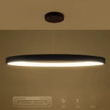 kelvo® NEMESIS KLV-101-0211 Κρεμαστό Φωτιστικό Οροφής LED 67W 6700lm 180° AC 220-240V IP20 Ρυθμιζόμενο Λευκό CCT με Χειριστήριο από 2700K έως 6000K Dimmable - Lumileds SMD Chip - Μαύρο Ματ - Μ80 x Π80 x Υ4cm - 3 Χρόνια Εγγύηση