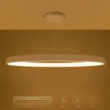 kelvo® NEMESIS KLV-101-0212 Κρεμαστό Φωτιστικό Οροφής LED 67W 6700lm 180° AC 220-240V IP20 Ρυθμιζόμενο Λευκό CCT με Χειριστήριο από 2700K έως 6000K Dimmable - Lumileds SMD Chip - Λευκό Ματ - Μ80 x Π80 x Υ4cm - 3 Χρόνια Εγγύηση