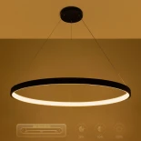 kelvo® NEMESIS KLV-101-0214 Κρεμαστό Φωτιστικό Οροφής LED 75W 7500lm 180° AC 220-240V IP20 Ρυθμιζόμενο Λευκό CCT με Χειριστήριο από 2700K έως 6000K Dimmable - Lumileds SMD Chip - Μαύρο Ματ - Μ100 x Π100 x Υ4cm - 3 Χρόνια Εγγύηση