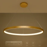 kelvo® NEMESIS KLV-101-0216 Κρεμαστό Φωτιστικό Οροφής LED 75W 7500lm 180° AC 220-240V IP20 Ρυθμιζόμενο Λευκό CCT με Χειριστήριο από 2700K έως 6000K Dimmable - Lumileds SMD Chip - Χρυσό Πλατίνα - Μ100 x Π100 x Υ4cm - 3 Χρόνια Εγγύηση