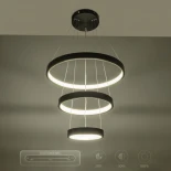 kelvo® NEMESIS KLV-101-0217 Κρεμαστό Φωτιστικό Οροφής LED 100W 10000lm 180° AC 220-240V IP20 Ρυθμιζόμενο Λευκό CCT με Χειριστήριο από 2700K έως 6000K Dimmable - Lumileds SMD Chip - Μαύρο Ματ - Μ60 x Π60 x Υ60cm - 3 Χρόνια Εγγύηση