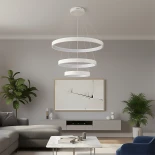 kelvo® NEMESIS KLV-101-0218 Κρεμαστό Φωτιστικό Οροφής LED 100W 10000lm 180° AC 220-240V IP20 Ρυθμιζόμενο Λευκό CCT με Χειριστήριο από 2700K έως 6000K Dimmable - Lumileds SMD Chip - Λευκό Ματ - Μ60 x Π60 x Υ60cm - 3 Χρόνια Εγγύηση