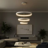 kelvo® NEMESIS KLV-101-0218 Κρεμαστό Φωτιστικό Οροφής LED 100W 10000lm 180° AC 220-240V IP20 Ρυθμιζόμενο Λευκό CCT με Χειριστήριο από 2700K έως 6000K Dimmable - Lumileds SMD Chip - Λευκό Ματ - Μ60 x Π60 x Υ60cm - 3 Χρόνια Εγγύηση