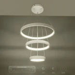 kelvo® NEMESIS KLV-101-0218 Κρεμαστό Φωτιστικό Οροφής LED 100W 10000lm 180° AC 220-240V IP20 Ρυθμιζόμενο Λευκό CCT με Χειριστήριο από 2700K έως 6000K Dimmable - Lumileds SMD Chip - Λευκό Ματ - Μ60 x Π60 x Υ60cm - 3 Χρόνια Εγγύηση