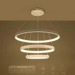 kelvo® NEMESIS KLV-101-0221 Κρεμαστό Φωτιστικό Οροφής LED 120W 12000lm 180° AC 220-240V IP20 Ρυθμιζόμενο Λευκό CCT με Χειριστήριο από 2700K έως 6000K Dimmable - Lumileds SMD Chip - Λευκό Ματ - Μ80 x Π80 x Υ80cm - 3 Χρόνια Εγγύηση