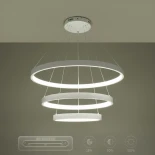 kelvo® NEMESIS KLV-101-0221 Κρεμαστό Φωτιστικό Οροφής LED 120W 12000lm 180° AC 220-240V IP20 Ρυθμιζόμενο Λευκό CCT με Χειριστήριο από 2700K έως 6000K Dimmable - Lumileds SMD Chip - Λευκό Ματ - Μ80 x Π80 x Υ80cm - 3 Χρόνια Εγγύηση