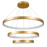 kelvo® NEMESIS KLV-101-0222 Κρεμαστό Φωτιστικό Οροφής LED 120W 12000lm 180° AC 220-240V IP20 Ρυθμιζόμενο Λευκό CCT με Χειριστήριο από 2700K έως 6000K Dimmable - Lumileds SMD Chip - Χρυσό Πλατίνα - Μ80 x Π80 x Υ80cm - 3 Χρόνια Εγγύηση