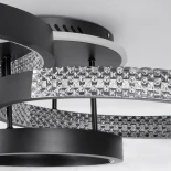 kelvo® DIAMOND KLV-101-0223 Φωτιστικό Οροφής LED 67W 6700lm 360° AC 220-240V IP20 Ρυθμιζόμενο Λευκό CCT με Χειριστήριο από 2700K έως 6000K Dimmable - Lumileds SMD Chip - Μαύρο Ματ - Μ60 x Π40 x Υ14cm - 3 Χρόνια Εγγύηση