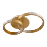 kelvo® DIAMOND KLV-101-0225 Φωτιστικό Οροφής LED 67W 6700lm 360° AC 220-240V IP20 Ρυθμιζόμενο Λευκό CCT με Χειριστήριο από 2700K έως 6000K Dimmable - Lumileds SMD Chip - Χρυσό Πλατίνα - Μ60 x Π40 x Υ14cm - 3 Χρόνια Εγγύηση