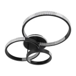 kelvo® DIAMOND KLV-101-0226 Φωτιστικό Οροφής LED 100W 10000lm 360° AC 220-240V IP20 Ρυθμιζόμενο Λευκό CCT με Χειριστήριο από 2700K έως 6000K Dimmable - Lumileds SMD Chip - Μαύρο Ματ - Μ80 x Π50 x Υ20cm - 3 Χρόνια Εγγύηση