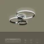 kelvo® DIAMOND KLV-101-0226 Φωτιστικό Οροφής LED 100W 10000lm 360° AC 220-240V IP20 Ρυθμιζόμενο Λευκό CCT με Χειριστήριο από 2700K έως 6000K Dimmable - Lumileds SMD Chip - Μαύρο Ματ - Μ80 x Π50 x Υ20cm - 3 Χρόνια Εγγύηση