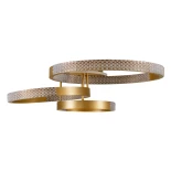 kelvo® DIAMOND KLV-101-0228 Φωτιστικό Οροφής LED 100W 10000lm 360° AC 220-240V IP20 Ρυθμιζόμενο Λευκό CCT με Χειριστήριο από 2700K έως 6000K Dimmable - Lumileds SMD Chip - Χρυσό Πλατίνα - Μ80 x Π50 x Υ20cm - 3 Χρόνια Εγγύηση