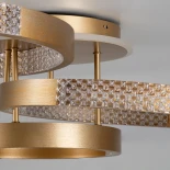 kelvo® DIAMOND KLV-101-0228 Φωτιστικό Οροφής LED 100W 10000lm 360° AC 220-240V IP20 Ρυθμιζόμενο Λευκό CCT με Χειριστήριο από 2700K έως 6000K Dimmable - Lumileds SMD Chip - Χρυσό Πλατίνα - Μ80 x Π50 x Υ20cm - 3 Χρόνια Εγγύηση