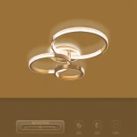 kelvo® DIAMOND KLV-101-0228 Φωτιστικό Οροφής LED 100W 10000lm 360° AC 220-240V IP20 Ρυθμιζόμενο Λευκό CCT με Χειριστήριο από 2700K έως 6000K Dimmable - Lumileds SMD Chip - Χρυσό Πλατίνα - Μ80 x Π50 x Υ20cm - 3 Χρόνια Εγγύηση