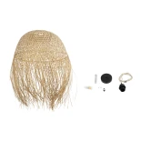 GLOBOSTAR® MANILA 00713 Boho Κρεμαστό Φωτιστικό Οροφής με Ντουί 1 x E27 AC 220-240V IP20 - Μπεζ - Μ50 x Π50 x Υ70cm
