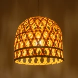 GLOBOSTAR® MANGEA 00715 Boho Κρεμαστό Φωτιστικό Οροφής με Ντουί 1 x E27 AC 220-240V IP20 - Μπεζ - Μ35 x Π35 x Υ22cm