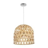 GLOBOSTAR® MANGEA 00715 Boho Κρεμαστό Φωτιστικό Οροφής με Ντουί 1 x E27 AC 220-240V IP20 - Μπεζ - Μ35 x Π35 x Υ22cm