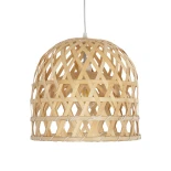 GLOBOSTAR® MANGEA 00715 Boho Κρεμαστό Φωτιστικό Οροφής με Ντουί 1 x E27 AC 220-240V IP20 - Μπεζ - Μ35 x Π35 x Υ22cm