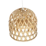 GLOBOSTAR® MANGEA 00715 Boho Κρεμαστό Φωτιστικό Οροφής με Ντουί 1 x E27 AC 220-240V IP20 - Μπεζ - Μ35 x Π35 x Υ22cm