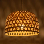 GLOBOSTAR® MANGEA 00716 Boho Κρεμαστό Φωτιστικό Οροφής με Ντουί 1 x E27 AC 220-240V IP20 - Μπεζ - Μ50 x Π50 x Υ34cm